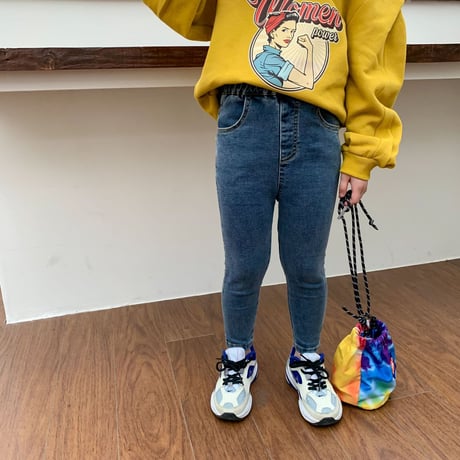 <即納/100㎝/110㎝のみ>skinny denim pants