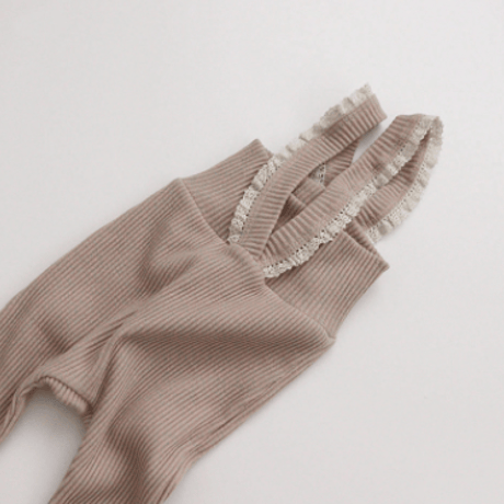 <即納あり/予約商品>フリルショルダーリブパンツ