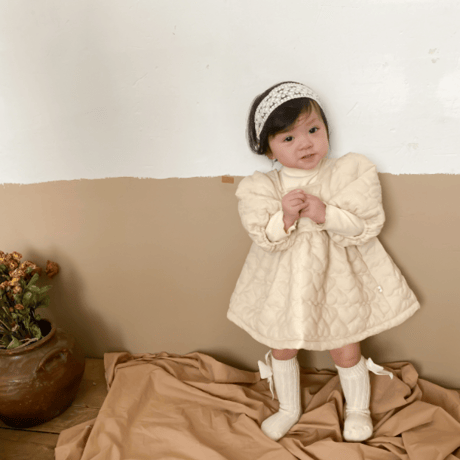 <即納/100size/120sizeのみ>キルティングワンピース
