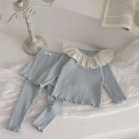 <予約商品/73㎝-110㎝>BABY ＆KIDS リブフリルセットアップ