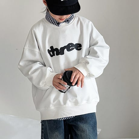 <予約商品/100size～160size>KIDS ロゴスウェット