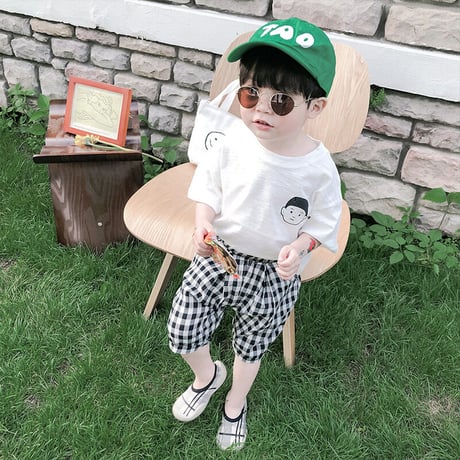 <即納/90㎝/120cm>BOYプリント半袖Tシャツ