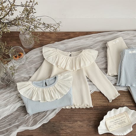 <予約商品/73㎝-110㎝>BABY ＆KIDS リブフリルセットアップ