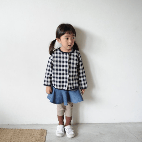 <即納/110sizeのみ>gingham cardigan