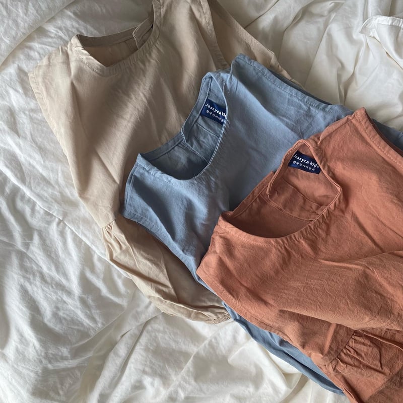 即納/80size/100sizeのみ>くすみカラーロンパース | SQUSQU