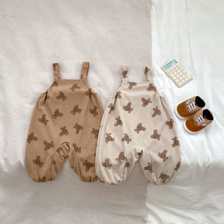 <予約商品/66㎝-100㎝>BABYくまさんコーデュロイサロペット