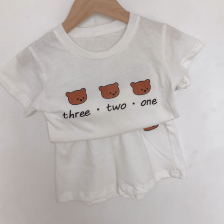 <即納/80sizeのみ>KIDSくまさん半袖トップス