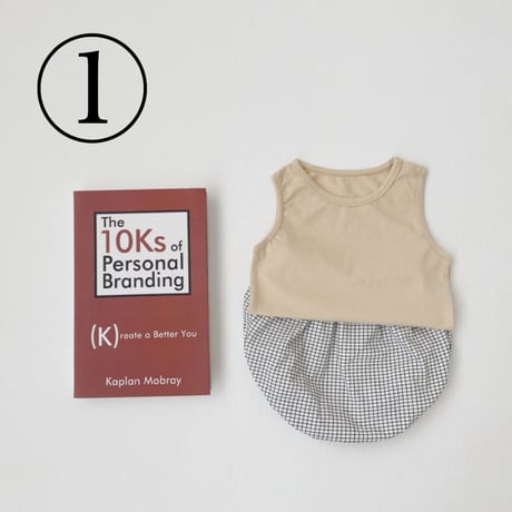 <即納>BABY ginghamカラーセットアップ