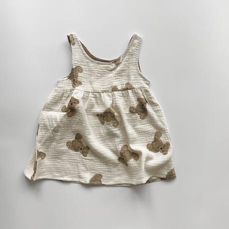 <即納/90sizeのみ>GIRLSくまさんワンピース