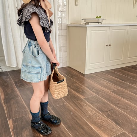 <予約商品/80size～130size>GIRLS デニムショートパンツ