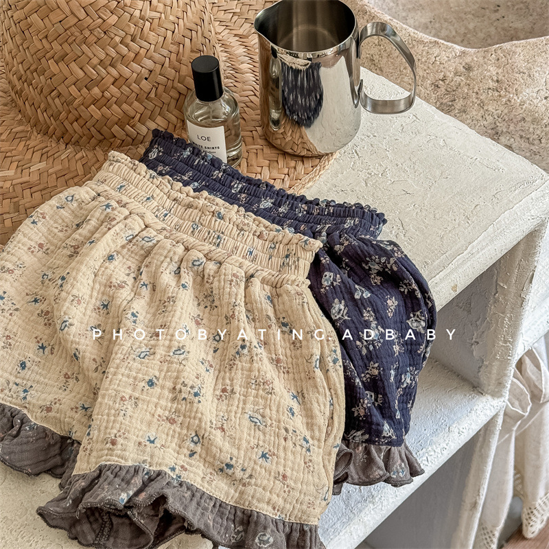 予約商品/80㎝-130㎝>GIRLS花柄ショートパンツ | SQUSQU