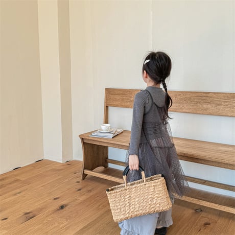 <予約商品/80size～130size>チュールワンピース+トップスセット