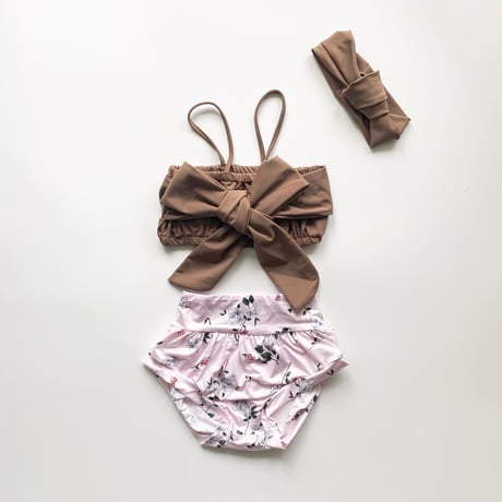 <即納/残り110sizeのみ>flower swim suit setup