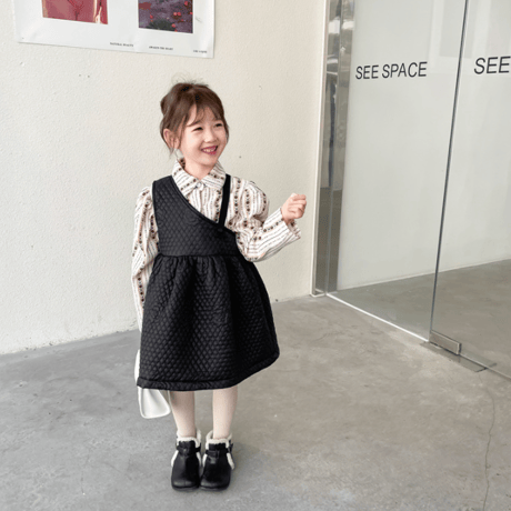 <即納/残りわずか>ワンショルダーワンピース+裏起毛花柄シャツSET