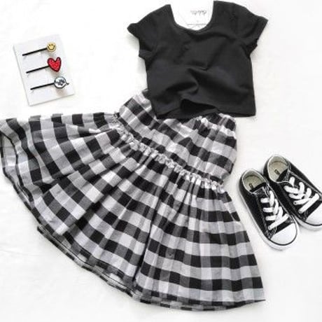 <即納/残り100sizeのみ>kids gingham setup