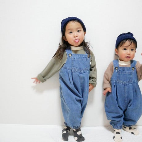 <予約商品/65㎝～100㎝>デニムサロペット