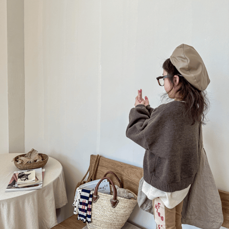 <予約商品/80size～130size>シンプルカーディガン