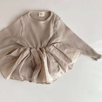 <即納/80㎝/90㎝のみ>長袖ワンピ風ロンパース