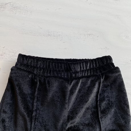 ＜即納/110㎝/130㎝のみ＞ベロア厚手ワイドパンツ