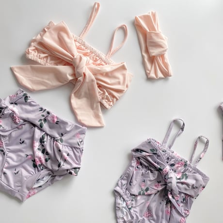 <即納/残り110sizeのみ>flower swim suit setup