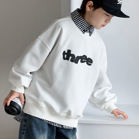 <予約商品/100size～160size>KIDS ロゴスウェット