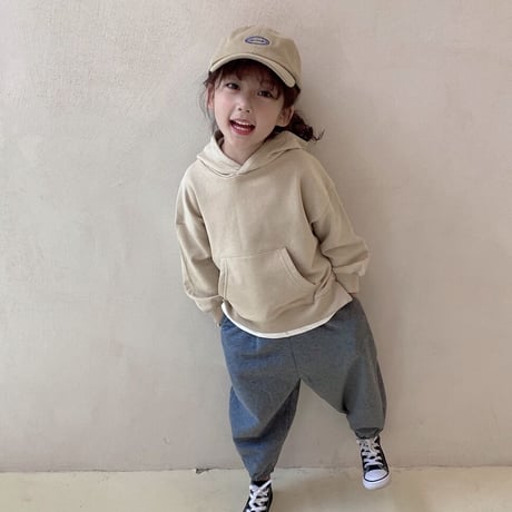 <即納/残り120㎝のみ>KIDS 重ね着風パーカー