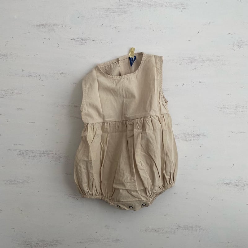 即納/80size/100sizeのみ>くすみカラーロンパース | SQUSQU