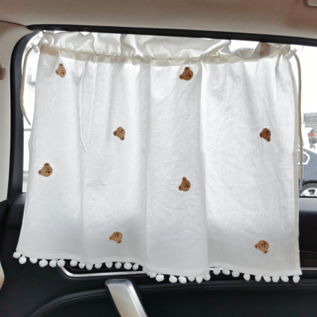 <予約商品>車用日よけカーテン(刺繍×無地)
