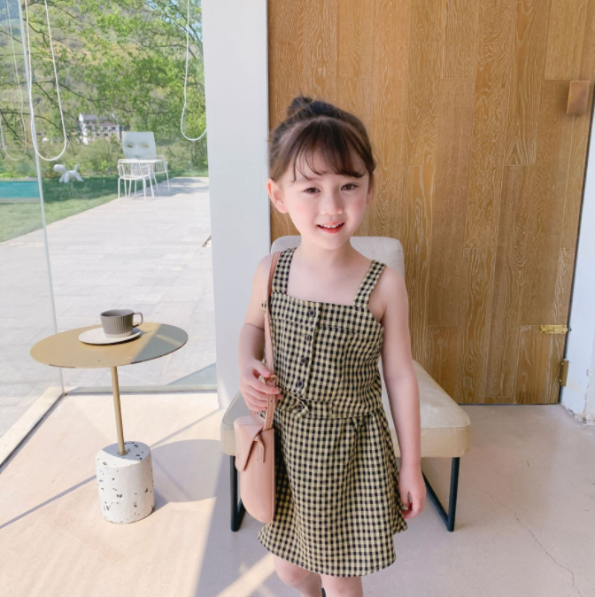 【新品】As, Sucker tank ギンガムチェック セットアップ 即納/残り120cmのみ>GIRLS ギンガムチェックセットアップ | SQUSQU