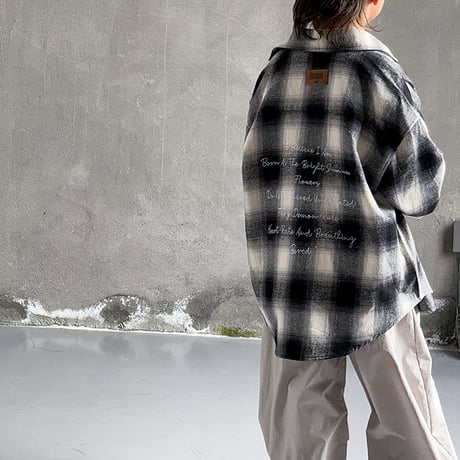 <予約商品/120size～160size>チェックロゴ長袖シャツ