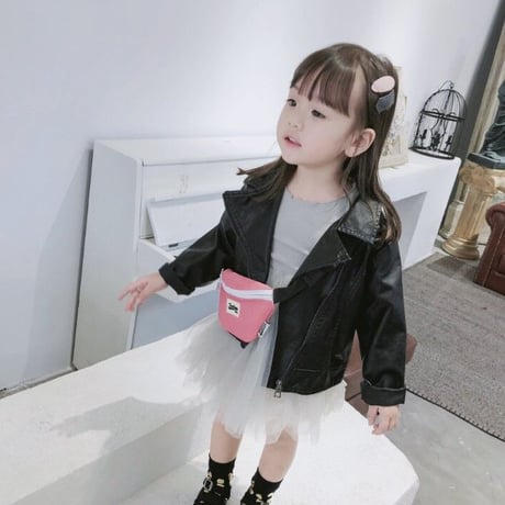 <即納/80size/90sizeのみ>KIDS ライダースジャケット
