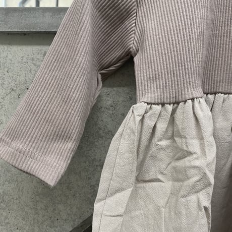 <即納>長袖リブワンピース
