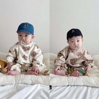 <即納/brown90のみ>くまさん長袖セットアップ