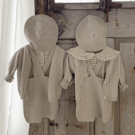 <即納/80sizeのみ>薄手ニットサロペットパンツ