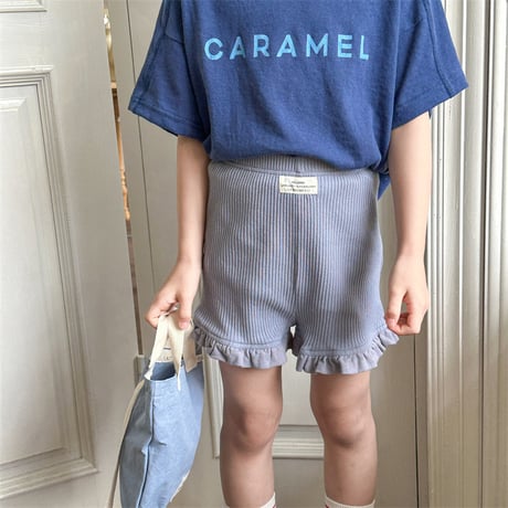 <予約商品/80㎝-130㎝>GIRLSフリルリブショートパンツ