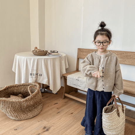 <予約商品/80size～130size>シンプルカーディガン