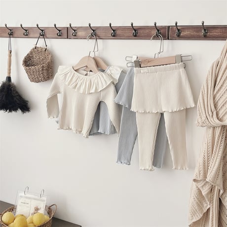 <予約商品/73㎝-110㎝>BABY ＆KIDS リブフリルセットアップ