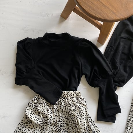 <即納/親子アイテム>袖ボリュームタートルフリース