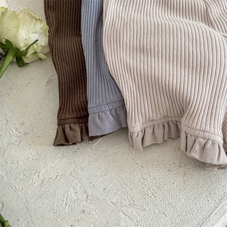 <予約商品/80㎝-130㎝>GIRLSフリルリブショートパンツ