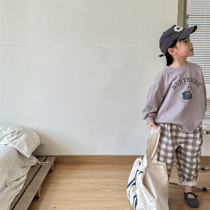 予約商品/80size-130size>ギンガムチェックパンツ | SQUSQU