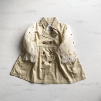 <即納>GIRLS 袖ドット薄手トレンチコート
