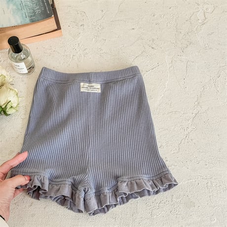 <予約商品/80㎝-130㎝>GIRLSフリルリブショートパンツ