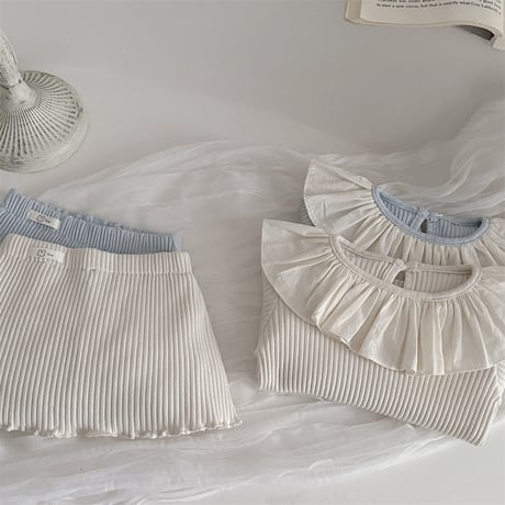 <予約商品/73㎝-110㎝>BABY ＆KIDS リブフリルセットアップ
