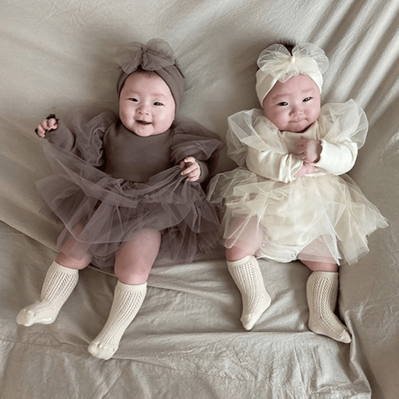 予約商品/66size~90size>BABY チュールロンパース | SQUSQU 予約商品/66size~90size>BABY チュールロンパース | SQUSQU
