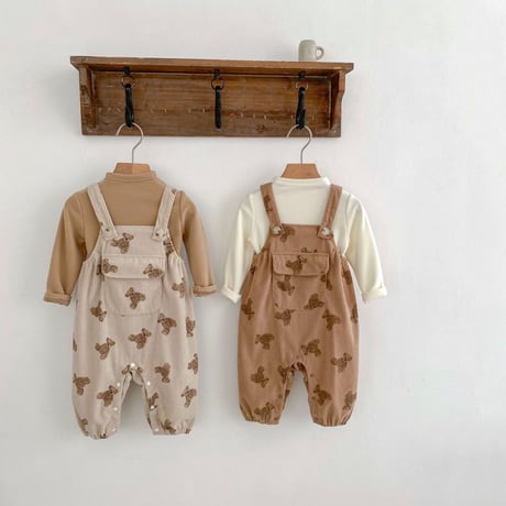 <予約商品/66㎝-100㎝>BABYくまさんコーデュロイサロペット