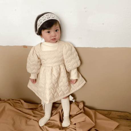 <即納/100size/120sizeのみ>キルティングワンピース