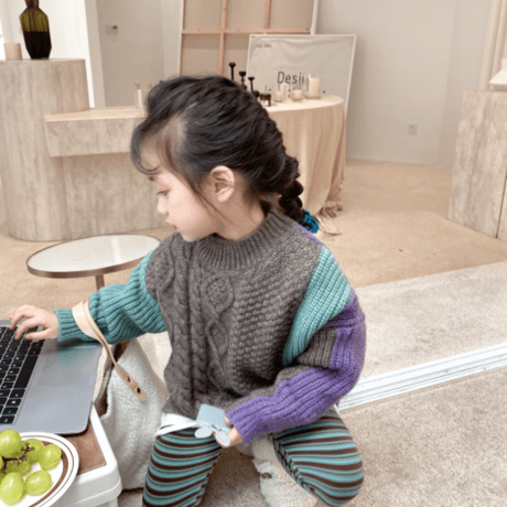 <即納/110sizeのみ>KIDSカラフルニット