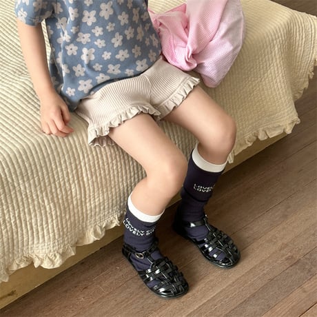 <予約商品/80㎝-130㎝>GIRLSフリルリブショートパンツ