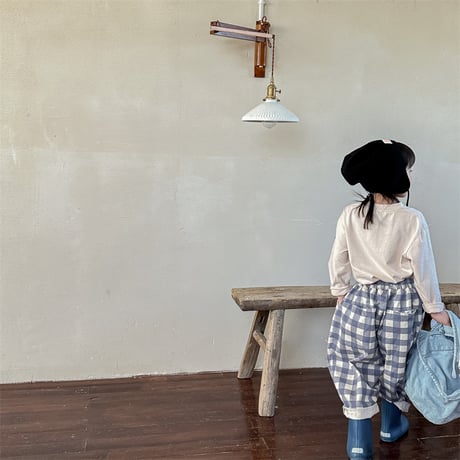 <予約商品/80size-130size>ギンガムチェックパンツ