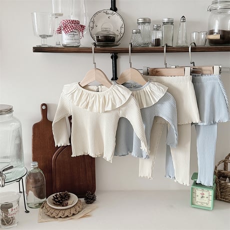 <予約商品/73㎝-110㎝>BABY ＆KIDS リブフリルセットアップ